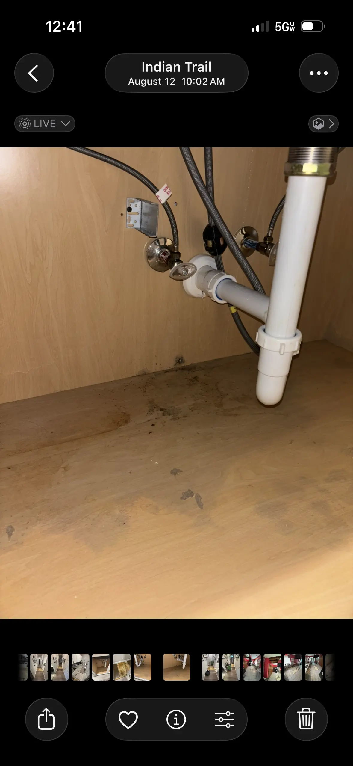 Bathroom demolition for water damage repair in Revolution Park